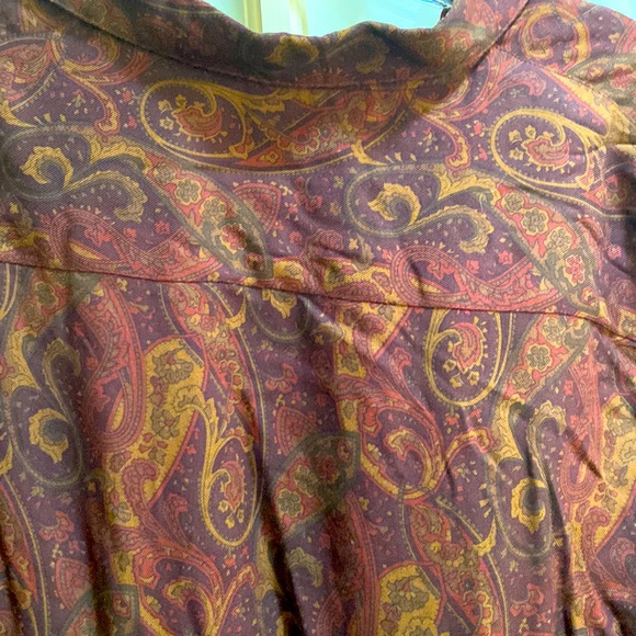 Lauren Ralph Lauren button down brown shirt paisley size petite P M - Picture 5 of 16